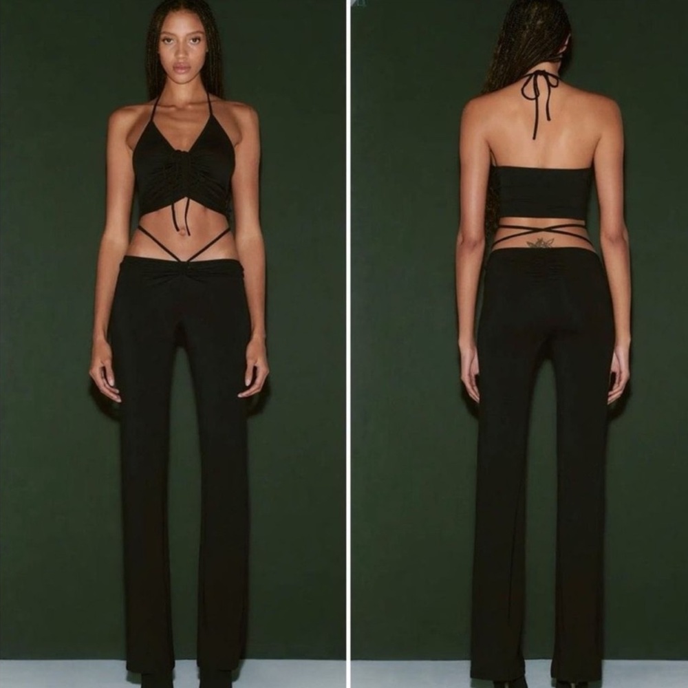 I.AM.GIA Halo Black Low Rise Wrap Leggings Pants